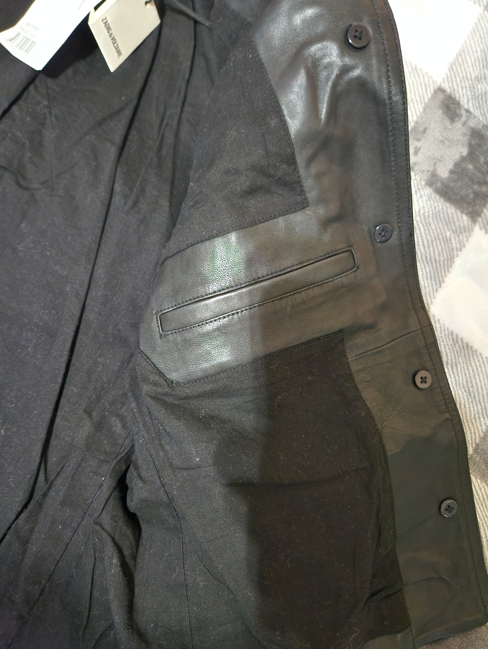Zadig & Voltaire Liam Lamb Leather Button Up Jacket Nwt Size Small - Picture 12 of 16